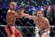Nov 2, 2013; Long Beach, CA, USA; Eddie Alvarez (red gloves ) and Michael Chandler (blue gloves) during their Bellator Lightweight World Championship fight at the Long Beach Arena. Alvarez won the fight. Mandatory Credit: Jayne Kamin-Oncea-USA TODAY Spo