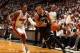 MIAMI, FL - May 8: Shaun Livingston #14 of the Brooklyn Nets handles the ball against the Miami Heat in Game Two of the Eastern Conference Semifinals of the 2014 NBA playoffs at the American Airlines Arena in Miami, Florida on May 8, 2014. NOTE TO USER: U