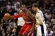 May 14, 2014; San Antonio, TX, USA; Portland Trail Blazers forward LaMarcus Aldridge (12) posts up against San Antonio Spurs forward Tiago Splitter (right) in game five of the second round of the 2014 NBA Playoffs at AT&T Center. Mandatory Credit: Soobum