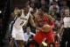 May 14, 2014; San Antonio, TX, USA; Portland Trail Blazers guard Wesley Matthews (2) is defended by San Antonio Spurs forward Kawhi Leonard (2) in game five of the second round of the 2014 NBA Playoffs at AT&T Center. Mandatory Credit: Soobum Im-USA TODAY