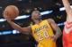 Apr 8, 2014; Los Angeles, CA, USA; Los Angeles Lakers guard Jodie Meeks (20) is defended by Houston Rockets forward Omri Casspi (18) at Staples Center. Mandatory Credit: Kirby Lee-USA TODAY Sports
