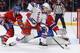 MONTREAL, QC - APRIL 12: Josh Gorges #26 and goalie Carey Price #31 of the Montreal Canadiens defend the goal against Benoit Pouliot #67 of the New York Rangers during the NHL game on April 12, 2014 at the Bell Centre in Montreal, Quebec, Canada. (Photo b