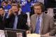 Jun 2, 2012; Oklahoma City, OK, USA; TNT announcers Steve Kerr (left) and Marv Albert during the Oklahoma City Thunder game against San Antonio Spurs in game four of the Western Conference finals of the 2012 NBA playoffs at Chesapeake Energy Arena. The Th