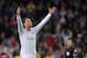 MADRID, SPAIN - APRIL 26: Cristiano Ronaldo of Real Madrid CF celebrates after scoring Real's 2nd goal from a free kick during the La Liga match between Real Madrid CF and CA Osasuna at the Santiago Bernabeu stadium on April 26, 2014 in Madrid, Spain. (