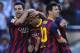 Xavi (left) could be Barca's next captain.