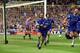 20 May 2000: Dennis Wise of Chelsea celebrates scoring but later finds the goal disallowed during the AXA FA Cup Final 2000 against Aston Villa at Wembley Stadium, London, England. Chelsea won 1-0. \ Mandatory Credit: Ben Radford /Allsport