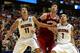 ANAHEIM, CA - MARCH 29: Aaron Gordon #11 and Gabe York #1 of the Arizona Wildcats box out Frank Kaminsky #44 of the Wisconsin Badgers in the second half during the West Regional Final of the 2014 NCAA Men's Basketball Tournament at the Honda Center on Ma