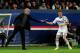 PARIS, FRANCE - APRIL 02: Jose Mourinho the Chelsea manager hands a water bottle to Eden Hazard of Chelsea during the UEFA Champions League quarter final, first leg match between Paris Saint Germain and Chelsea at Parc des Princes on April 2, 2014 in Par