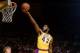 INGLEWOOD, CA - 1983: James Worthy #42 of the Los Angeles Lakers lays up a shot against Larry Bird #33 of the Boston Celtics at the Great Western Forum circa 1983 in Inglewood, California. NOTE TO USER: User expressly acknowledges and agrees that, by do