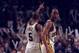 25 Apr 1998: Guards Reggie Miller and Jalen Rose of the Indiana Pacers in action against the Cleveland Cavaliers during an NBA playoff game at the Market Square Arena in Indianapolis, Indiana. The Pacers defeated the Cavaliers 92-86. Mandatory Credit: V