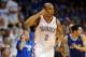 May 7, 2014; Oklahoma City, OK, USA; Oklahoma City Thunder forward Caron Butler (2) reacts after a made shot against the Los Angeles Clippers during the second quarter in game two of the second round of the 2014 NBA Playoffs at Chesapeake Energy Arena. Ma