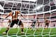 LONDON, ENGLAND - MAY 17: Laurent Koscielny of Arsenal shoots past goalkeeper Allan McGregor of Hull City as he scores their second goal during the FA Cup with Budweiser Final match between Arsenal and Hull City at Wembley Stadium on May 17, 2014 in Lond