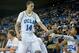 LOS ANGELES, CA - DECEMBER 14: Zach LaVine #14 of the UCLA Bruins celebrates a lead over the Prairie View A&M Panthers with Kyle Anderson #5 as he leaves the game at Pauley Pavilion on December 14, 2013 in Los Angeles, California. (Photo by Harry How/Ge