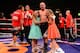 CARDIFF, WALES - MAY 17: Gavin Rees celebrates his victory over Gary Buckland with his two daughters after their Lightweight bout at the Motorpoint Arena on May 17, 2014 in Cardiff, Wales. (Photo by Dan Mullan/Getty Images)