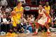 MIAMI, FL - JUNE 3: George Hill #3 of the Indiana Pacers looks to pass the ball against Mario Chalmers #15 of the Miami Heat in Game Seven of the Eastern Conference Finals during the 2013 NBA Playoffs on June 3, 2013 at American Airlines Arena in Miami, F