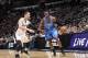 SAN ANTONIO, TX - MAY 19: Reggie Jackson #15 of the Oklahoma City Thunder drives against the San Antonio Spurs in Game One of the Western Conference Finals during the 2014 NBA Playoffs on May 19, 2014 at the AT&T Center in San Antonio, Texas. NOTE TO USER