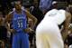 SAN ANTONIO, TX - MAY 19: Kevin Durant #35 of the Oklahoma City Thunder reacts in the fourth quarter while taking on the San Antonio Spurs in Game One of the Western Conference Finals during the 2014 NBA Playoffs at AT&T Center on May 19, 2014 in San Ant