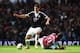 BIRMINGHAM, ENGLAND - APRIL 19: (L-R) Dejan Lovren of Southampton is challenged by Gabriel Agbonlahor of Aston Villa during the Barclays Premier League match between Aston Villa and Southampton at Villa Park on April 19, 2014 in Birmingham, England. (Ph