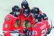 CHICAGO, IL - MAY 18: Brandon Saad #20 of the Chicago Blackhawks celebrates with teammates after scoring in the first period against the Los Angeles Kings in Game One of the Western Conference Final during the 2014 Stanley Cup Playoffs at United Center o