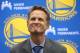OAKLAND, CA - MAY 20: Golden State Warriors new head coach Steve Kerr looks on during a news conference at the Warriors headquarters on May 20, 2014 in Oakland, California. The Golden State Warriors announced NBA veteran Steve Kerr will be their new head