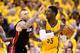 INDIANAPOLIS, IN - MAY 20: Chris Andersen #11 of the Miami Heat defends against Roy Hibbert #55 of the Indiana Pacers during Game Two of the Eastern Conference Finals of the 2014 NBA Playoffs at at Bankers Life Fieldhouse on May 20, 2014 in Indianapolis,