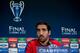 MADRID, SPAIN - MAY 19: Player Raul Garcia of Atletico de Madrid attends questions from the media at Club Atletico de Madrid press conference during the Media Day prior to UEFA Champions League Final between Club Atletico de Madrid and Real Madrid CF at