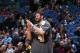 MINNEAPOLIS, MN - April 8: Kevin Love #42 of the Minnesota Timberwolves looks on against the San Antonio Spurs during the game on April 8, 2014 at Target Center in Minneapolis, Minnesota. NOTE TO USER: User expressly acknowledges and agrees that, by downl
