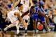 ARLINGTON, TX - APRIL 07: Shabazz Napier #13 of the Connecticut Huskies and Julius Randle #30 of the Kentucky Wildcats battle for a loose ball during the NCAA Men's Final Four Championship at AT&T Stadium on April 7, 2014 in Arlington, Texas. (Photo by