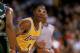 LOS ANGELES - 1987: Wes Matthews #1 of the Los Angeles Lakers dribbles the ball during an NBA game against the Dallas Mavericks at the Great Western Forum in Los Angeles, California in 1987. (Photo by: Stephen Dunn/Getty Images)