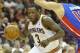 Apr 9, 2014; Cleveland, OH, USA; Cleveland Cavaliers guard Dion Waiters (3) dribbles the ball against the Detroit Pistons in the fourth quarter at Quicken Loans Arena. Mandatory Credit: David Richard-USA TODAY Sports