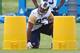 EARTH CITY, MO - MAY 16: Michael Sam #96 of the St. Louis Rams participates in a rookie minicamp at Rams Park on May 16, 2014 in Earth City, Missouri. (Photo by Dilip Vishwanat/Getty Images)