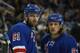 NEW YORK, NY - MAY 05: Rick Nash #61 of the New York Rangers and teammate Carl Hagelin #62
looks on during the game against the Pittsburgh Penguins in Game Three of the Second Round of the 2014 NHL Stanley Cup Playoffs at Madison Square Garden on May 5,