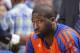 OAKLAND, CA - MARCH 30: Raymond Felton #2 of the New York Knicks rests on the bench during the game against the Golden State Warriors on March 30, 2014 at Oracle Arena in Oakland, California. NOTE TO USER: User expressly acknowledges and agrees that, by d