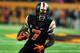 CORVALLIS, OR - OCTOBER 26: Wide receiver Brandin Cooks #7 of the Oregon State Beavers runs with the ball during the first quarter of the game against the Stanford Cardinal at Reser Stadium on October 26, 2013 in Corvallis, Oregon. (Photo by Steve Dykes/G