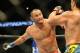 Feb 23, 2013; Anaheim, CA, USA; Lyoto Machida (blue shorts) and Dan Henderson (white shorts) during their UFC heavyweight bout at the Honda Center. Mandatory Credit: Jayne Kamin-Oncea-USA TODAY Sports