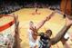 HOUSTON, TX - JANUARY 24: Ed Davis #32 of the Memphis Grizzlies shoots against Donatas Motiejunas #20 of the Houston Rockets on January 24, 2014 at the Toyota Center in Houston, Texas. NOTE TO USER: User expressly acknowledges and agrees that, by downloa