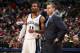 MEMPHIS, TN - DECEMBER 23: Dave Joerger head coach of the Memphis Grizzlies talks with MIke Conley #11 of the Memphis Grizzlies during a game against the Utah Jazz on December 23, 2013 at FedExForum in Memphis, Tennessee. NOTE TO USER: User expressly ackn