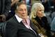 Nov 13, 2013; Los Angeles, CA, USA; Los Angeles Clippers owner Donald Sterling (left) and wife Shelly Sterling attend the game against the Oklahoma City Thunder at Staples Center. The Clippers defeated the Thunder 111-103. Mandatory Credit: Kirby Lee-USA
