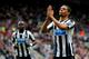 NEWCASTLE, ENGLAND- May 03: Loic Remy of Newcastle celebrates scoring during the Barclays Premier League match between Newcastle United and Cardiff City at St. James' Park on May 03, 2014 in Newcastle upon Tyne, England. (Photo by Richard Sellers/Getty