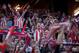 MADRID, SPAIN - MAY 24: Atletico de Madrid fans react after the first goal of their team during the UEFA Champions League Final match between Real Madrid CF and Club Atletico de Madrid on May 24, 2014 in Madrid, Spain. More than 85,000 Santiago Bernabeu