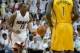 May 24, 2014; Miami, FL, USA; Miami Heat guard Mario Chalmers (15) moves the ball up the court against Indiana Pacers guard Lance Stephenson (1) in game three of the Eastern Conference Finals of the 2014 NBA Playoffs at American Airlines Arena. Mandatory