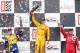 BIRMINGHAM, AL - APRIL 27: (L-R) Second place Marco Andretti, driver of the #25 Andretti Autosport Dallara Honda, winner Ryan Hunter-Reay driver of the #28 Andretti Autosport Dallara Honda and third place Scott Dixon of New Zealand, driver of the #9 Targ