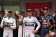 MONTE-CARLO, MONACO - MAY 25: (L-R) Lewis Hamilton (2nd place) of Great Britain and Mercedes GP, Nico Rosberg (1st place) of Germany and Mercedes GP and Daniel Ricciardo (3rd place) of Australia and Infiniti Red Bull Racing pose on the podium following