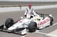 May 17, 2014; Indianapolis, IN, USA; IndyCar Series driver Simon Pagenaud poses for the traditional photo with his car after qualifying for the 2014 Indianapolis 500 at Indianapolis Motor Speedway. Mandatory Credit: Brian Spurlock-USA TODAY Sports