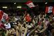 FLEETWOOD, ENGLAND - MAY 16: Fleetwood fans celebrate at the final whistle during the Sky Bet League Two play off Semi Final second leg match between Fleetwood Town and York City at Highbury Stadium on May 16, 2014 in Fleetwood, England. (Photo by Jan K