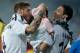 MADRID, SPAIN - MAY 25: Sergio Ramos (L) of Real Madrid CF is shown with teammate Angel Di Maria and his daughter during the Real Madrid celebration the day after winning the UEFA Champions League Final at Santiago Bernabeu stadium on May 25, 2014 in Mad