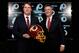 ASHBURN, VA - JANUARY 09: Jay Gruden (L) poses for a photo with Washington Redskins Executive Vice President and and General Manager Bruce Allen after he was introduced as the new head coach of the Washington Redskins during a press conference at Redskin