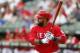 May 9, 2014; Arlington, TX, USA; Texas Rangers first baseman Prince Fielder (84) at bat against the Boston Red Sox at Global Life Park in Arlington. Mandatory Credit: Matthew Emmons-USA TODAY Sports