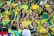 RIO DE JANEIRO, BRAZIL - JUNE 30: Brazil fans celebrate during the FIFA Confederations Cup Brazil 2013 Final match between Brazil and Spain at Maracana on June 30, 2013 in Rio de Janeiro, Brazil. (Photo by Jasper Juinen/Getty Images)