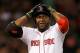 BOSTON, MA - MAY 21: David Ortiz #34 of the Boston Red Sox reacts after popping out with a man on base in the fifth inning during a game with the Toronto Blue Jays at Fenway Park on May 21, 2014 in Boston, Massachusetts. (Photo by Jim Rogash/Getty Image